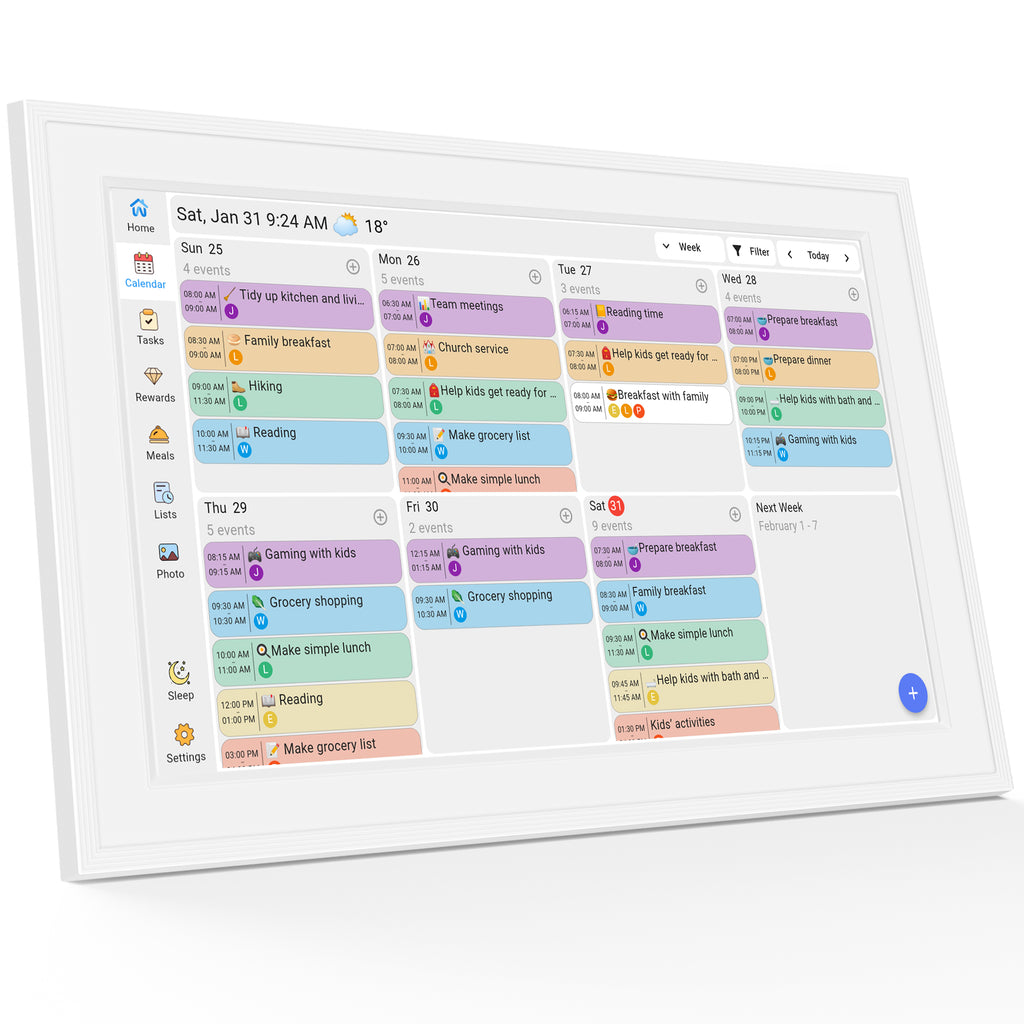 Digital calendar, 10.1-inch smart WiFi electronic calendar & household schedule, IPS HD touch screen displays family schedules, instantly sharing wonderful moments anytime, anywhere