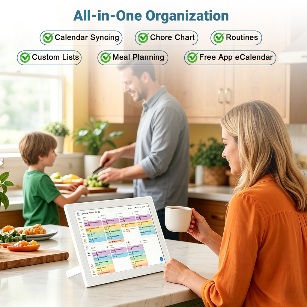 Digital calendar, 15.6-inch smart WiFi electronic calendar & household schedule, IPS HD touch screen displays family schedules, instantly sharing wonderful moments anytime, anywhere